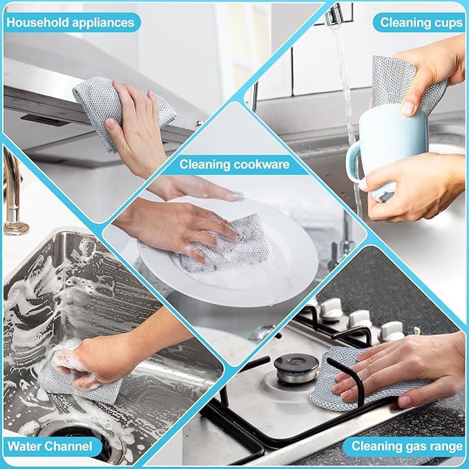 10-Pack Heavy-Duty Scrub Cleaning Cloths – Reusable & Non-Scratch