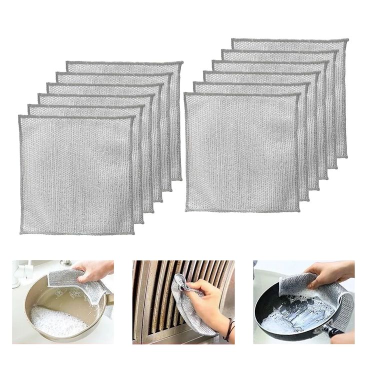 10-Pack Heavy-Duty Scrub Cleaning Cloths – Reusable & Non-Scratch