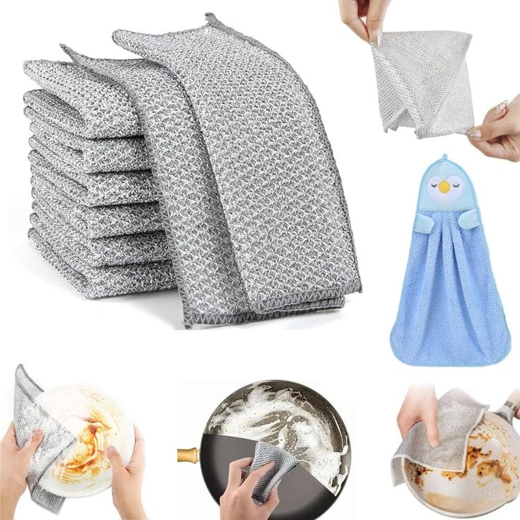 10-Pack Heavy-Duty Scrub Cleaning Cloths – Reusable & Non-Scratch