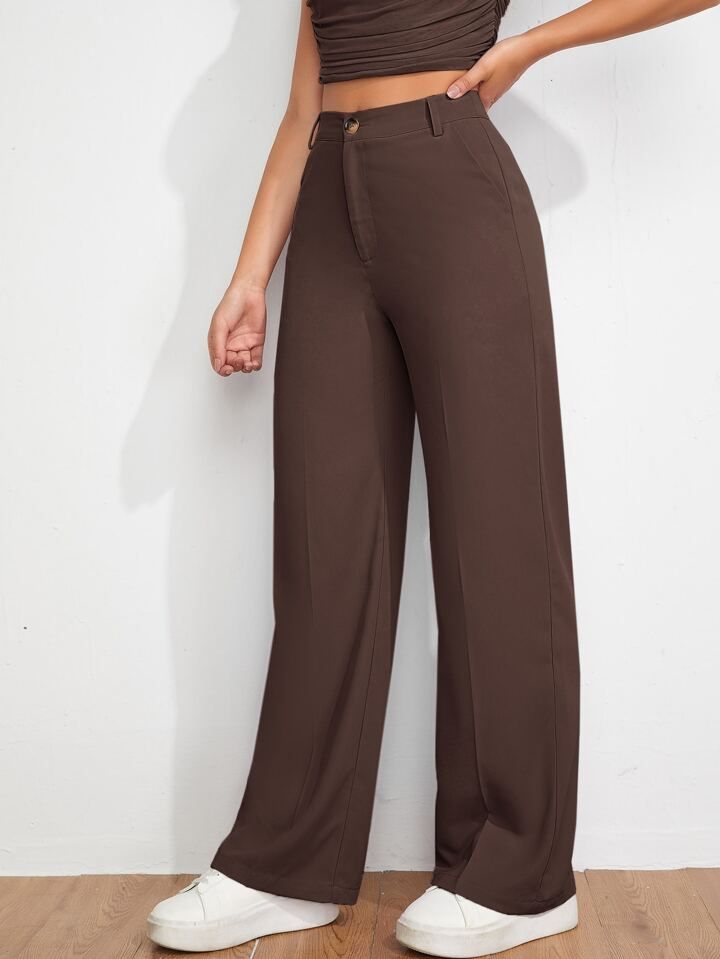 High-Waisted Wide-Leg Trousers