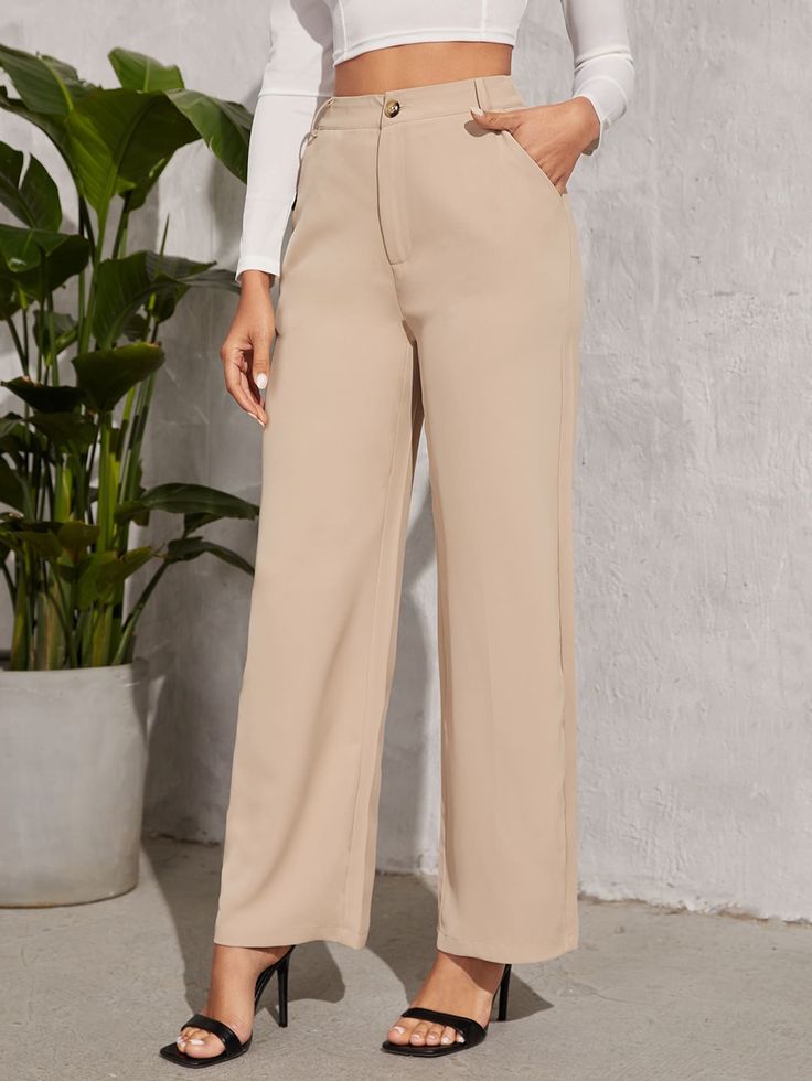 High-Waisted Wide-Leg Trousers